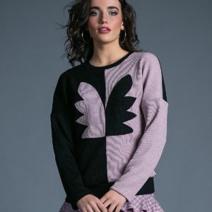 Sweater Ángel negro rosa de Akinolaude