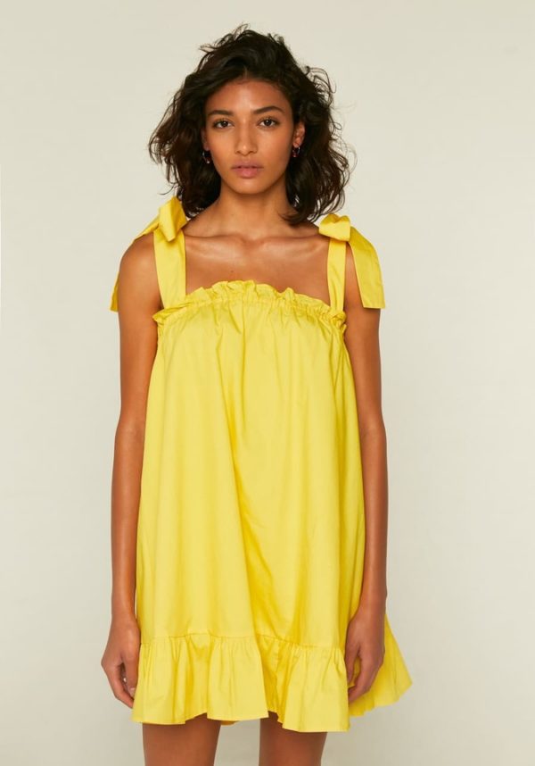 Vestido corto popelín amarillo en Motril y Granada