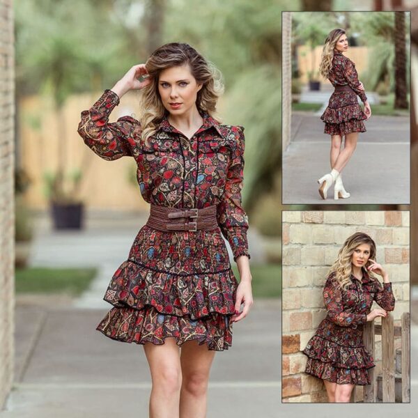 Vestido corto estampado Halia de Encandilata
