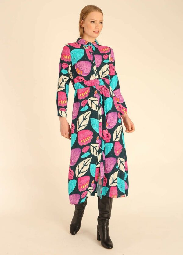 Vestido camisero floral de Pepa Loves